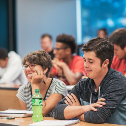 a photo of students sitting in a classroom