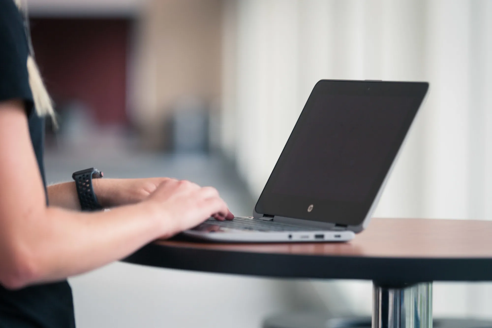 photo of a student working on their computer